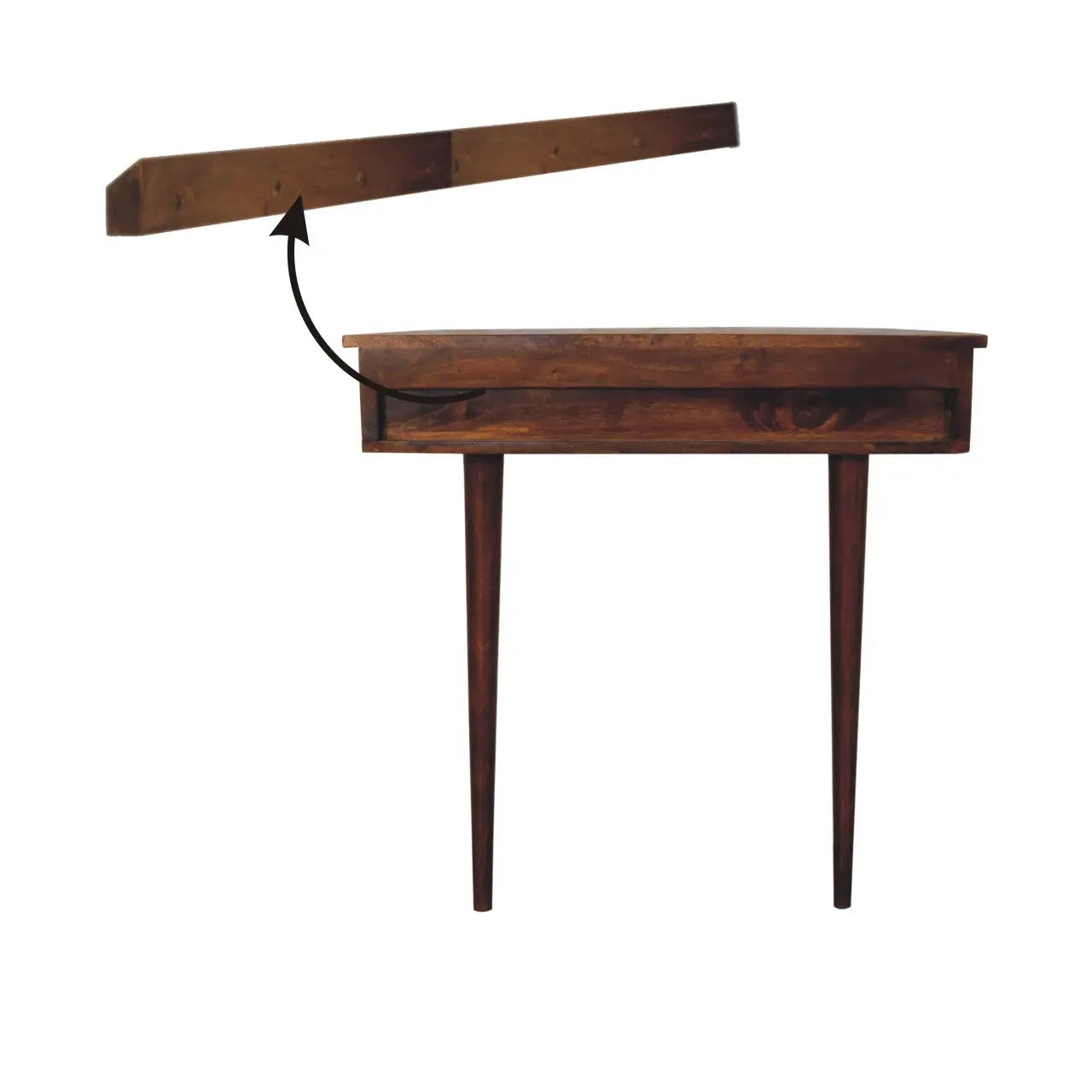 Backless Mounted Chestnut Console Living with Luxury