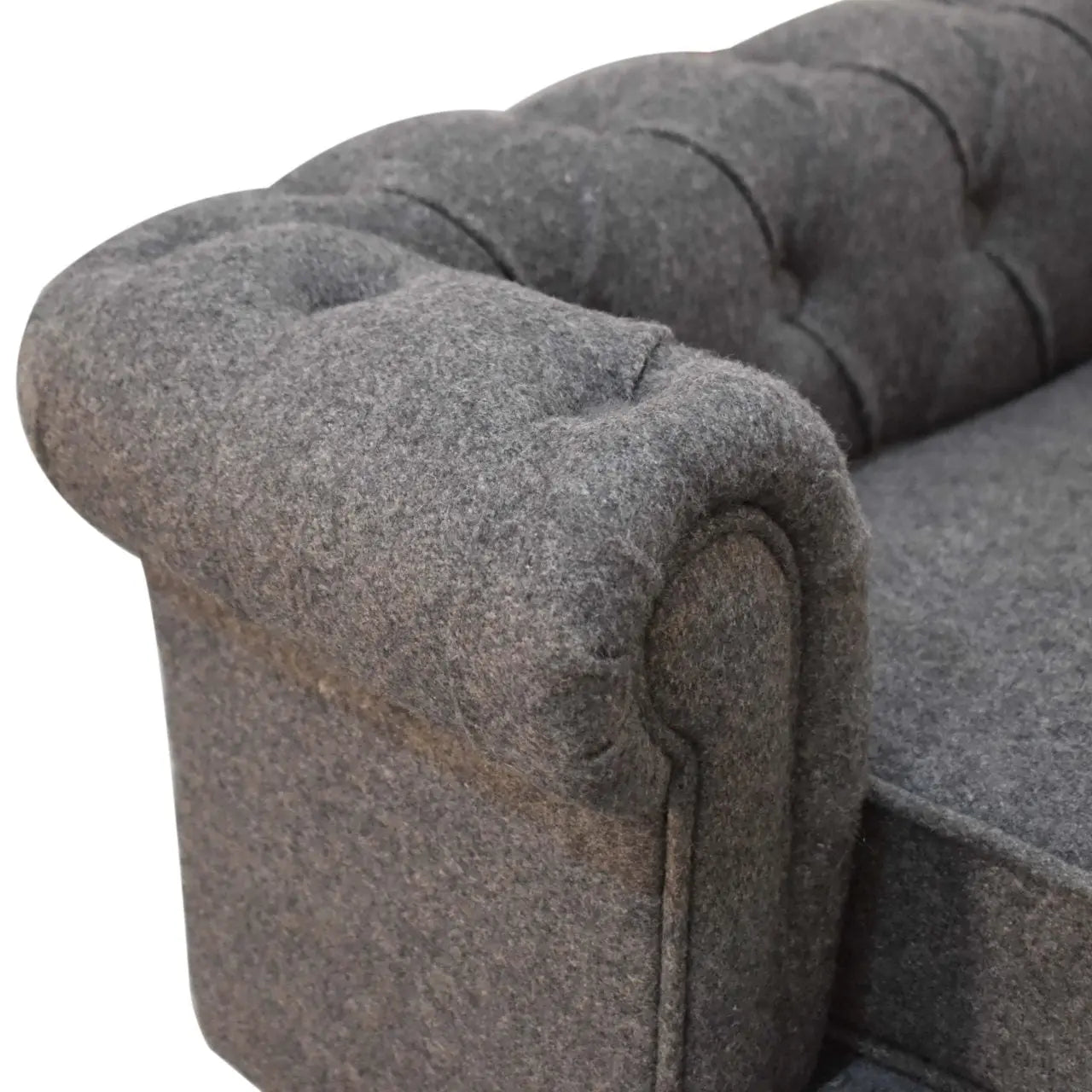 Battleship Tweed Button Pet Bed Living with Luxury