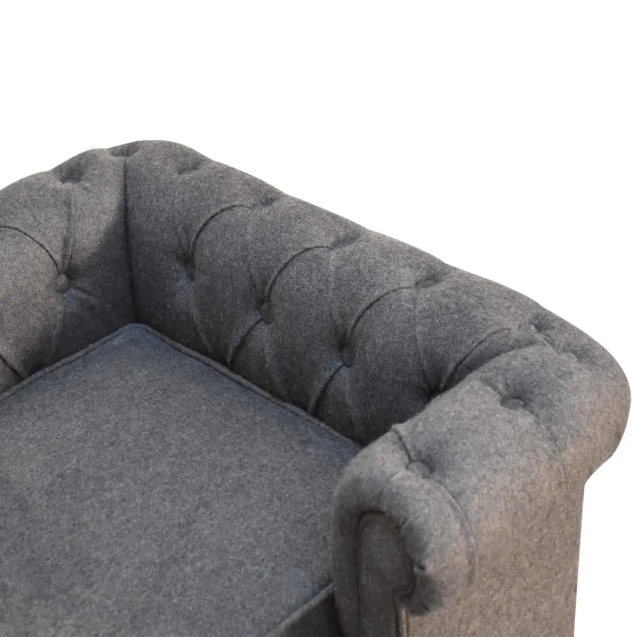 Battleship Tweed Button Pet Bed Living with Luxury