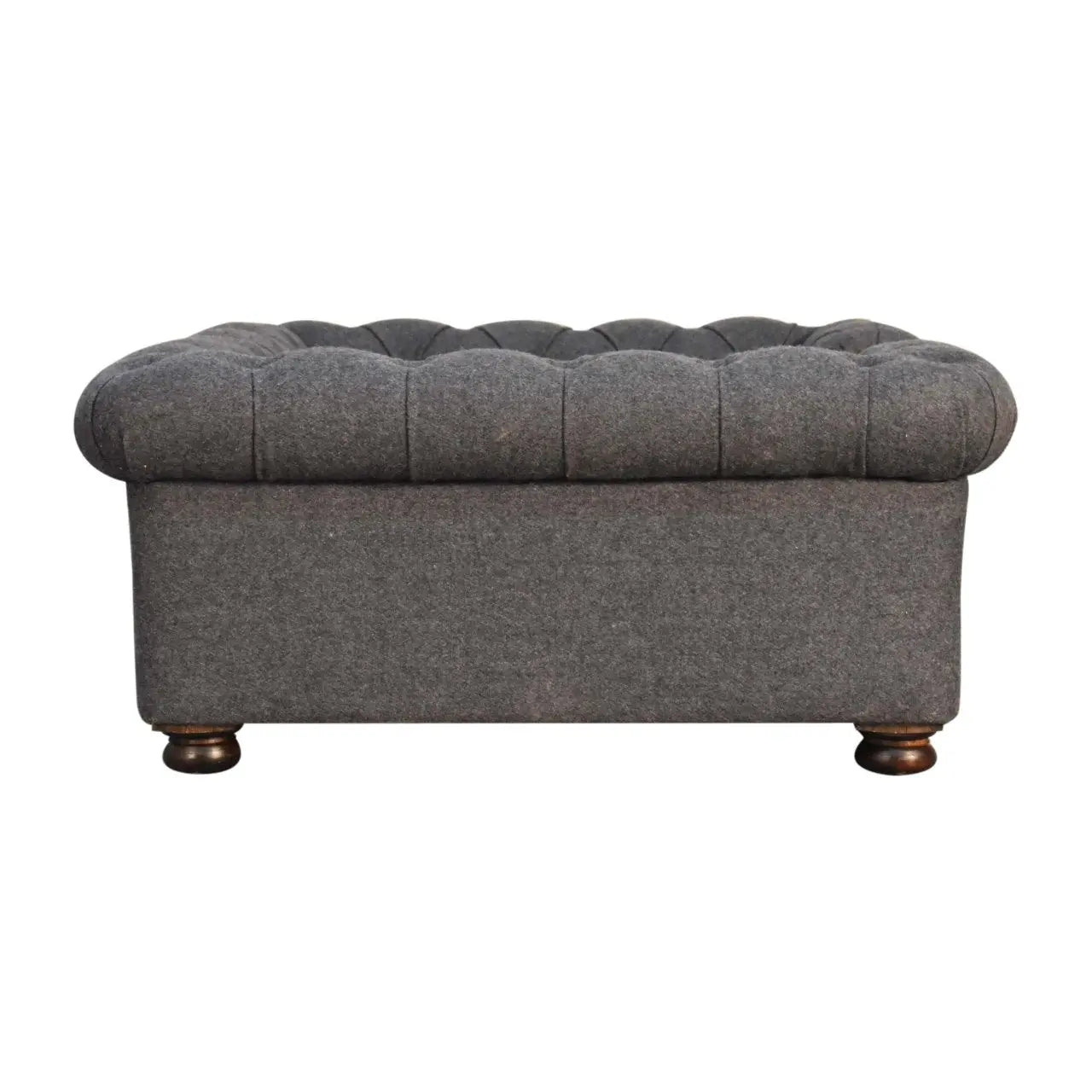 Battleship Tweed Button Pet Bed Living with Luxury