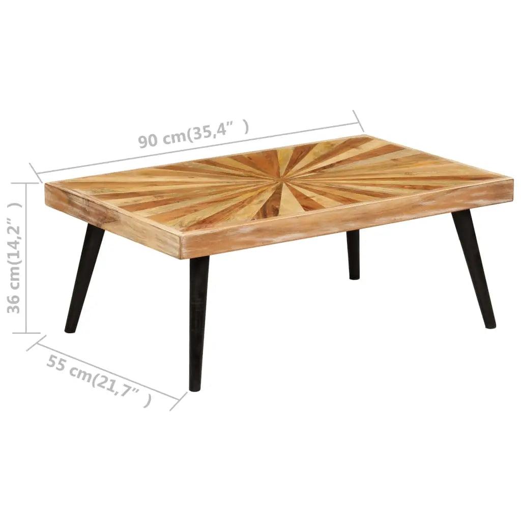 Coffee Table Solid Mango Wood Living with Luxury