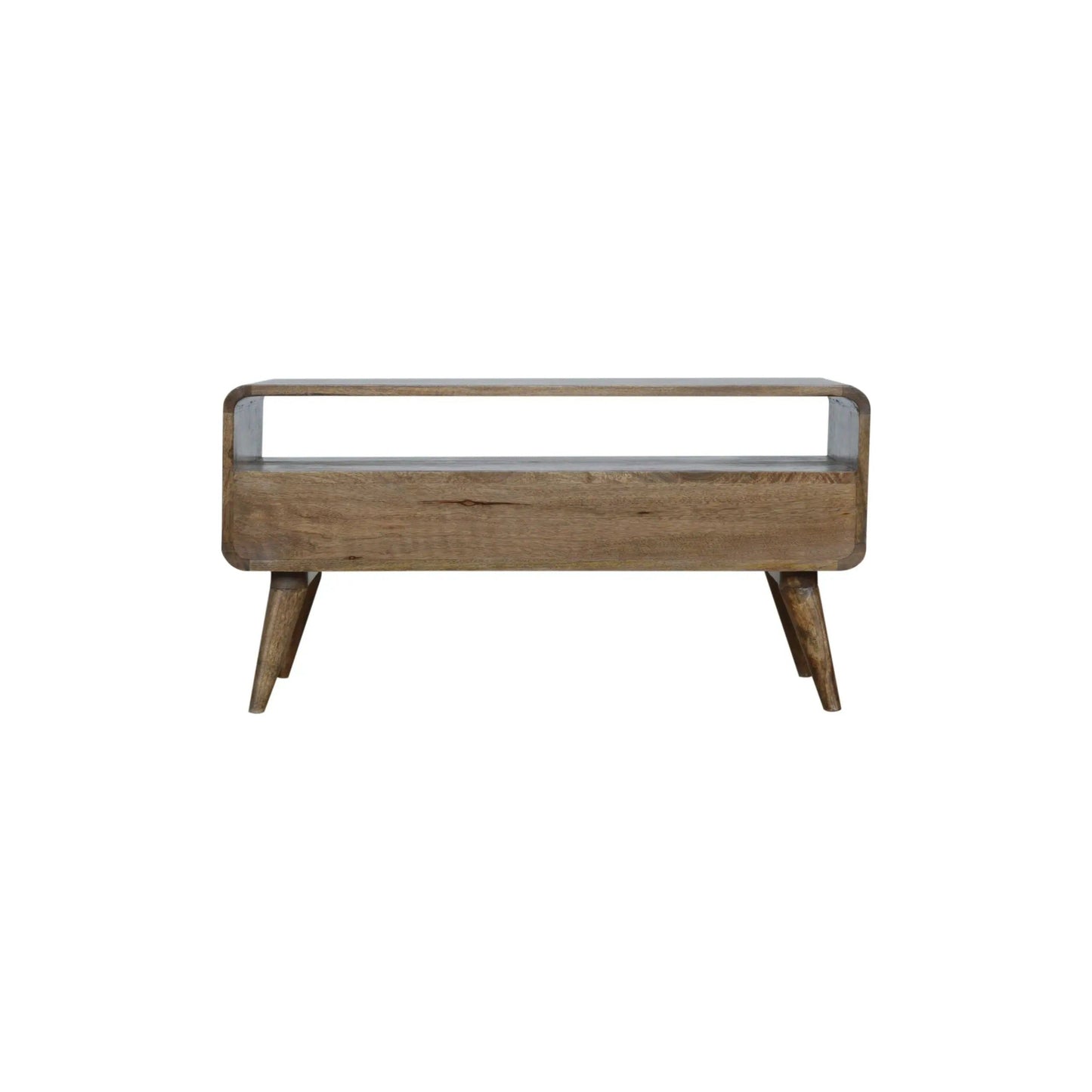 Curved Grey Washed Media Unit - Living with Luxury