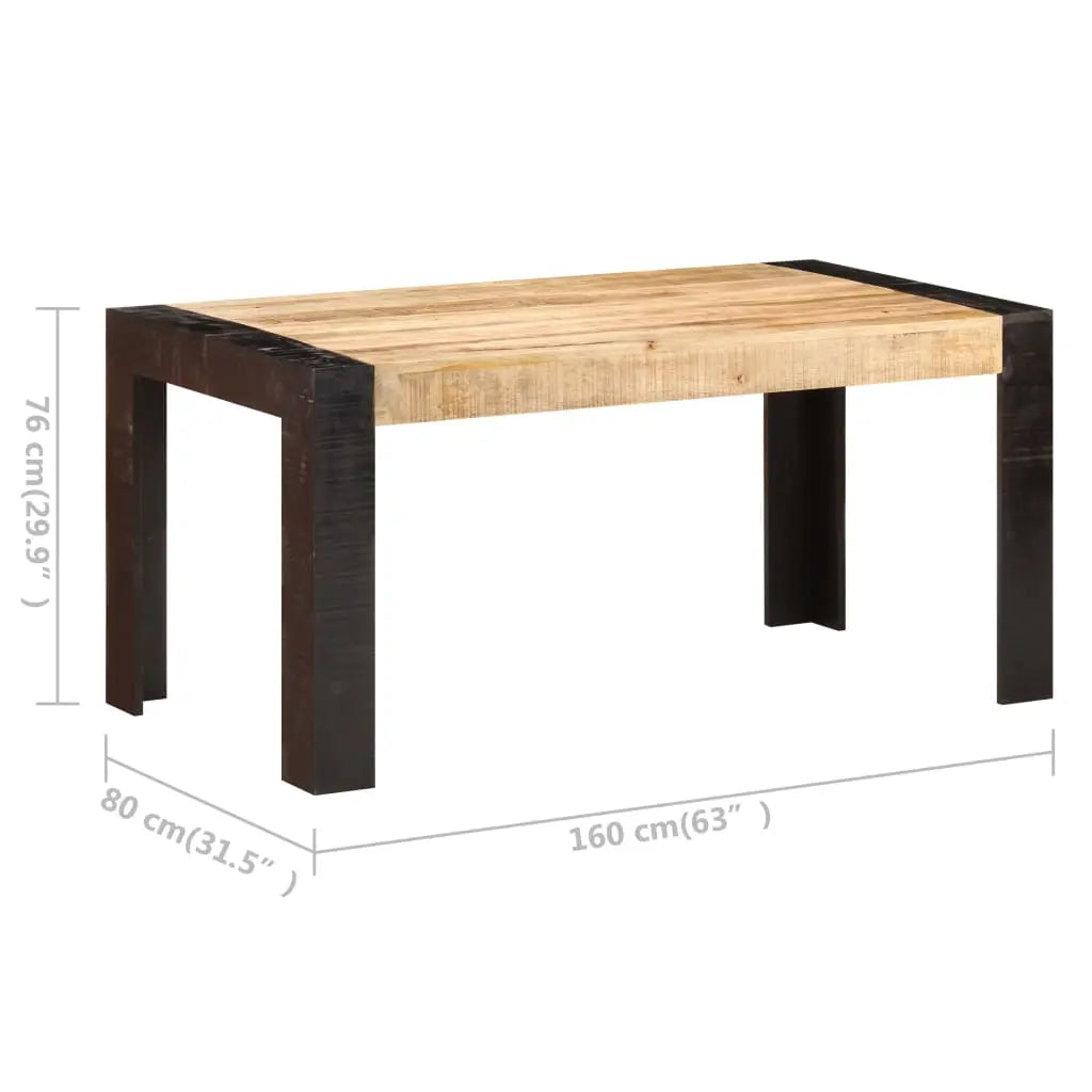 Dining Table Solid Mango Wood Living with Luxury