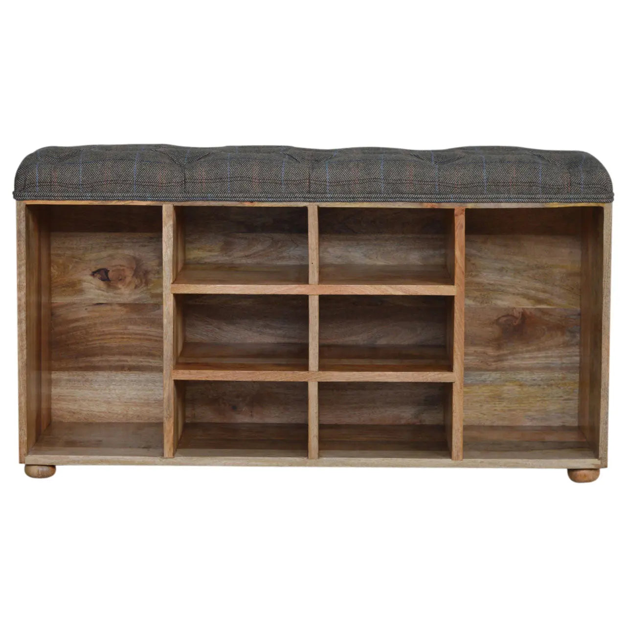 Multi Tweed Open Storage Bench - Living with Luxury