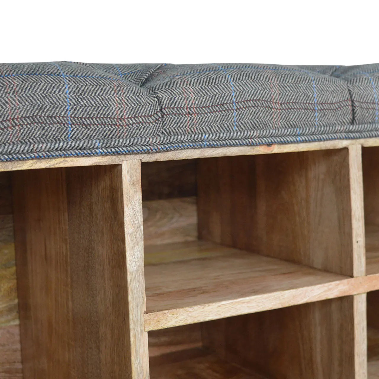 Multi Tweed Open Storage Bench - Living with Luxury