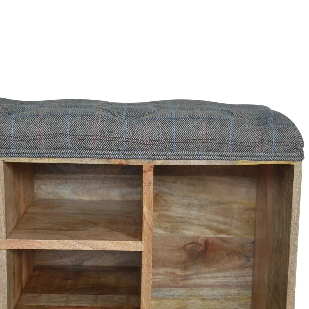 Multi Tweed Open Storage Bench - Living with Luxury