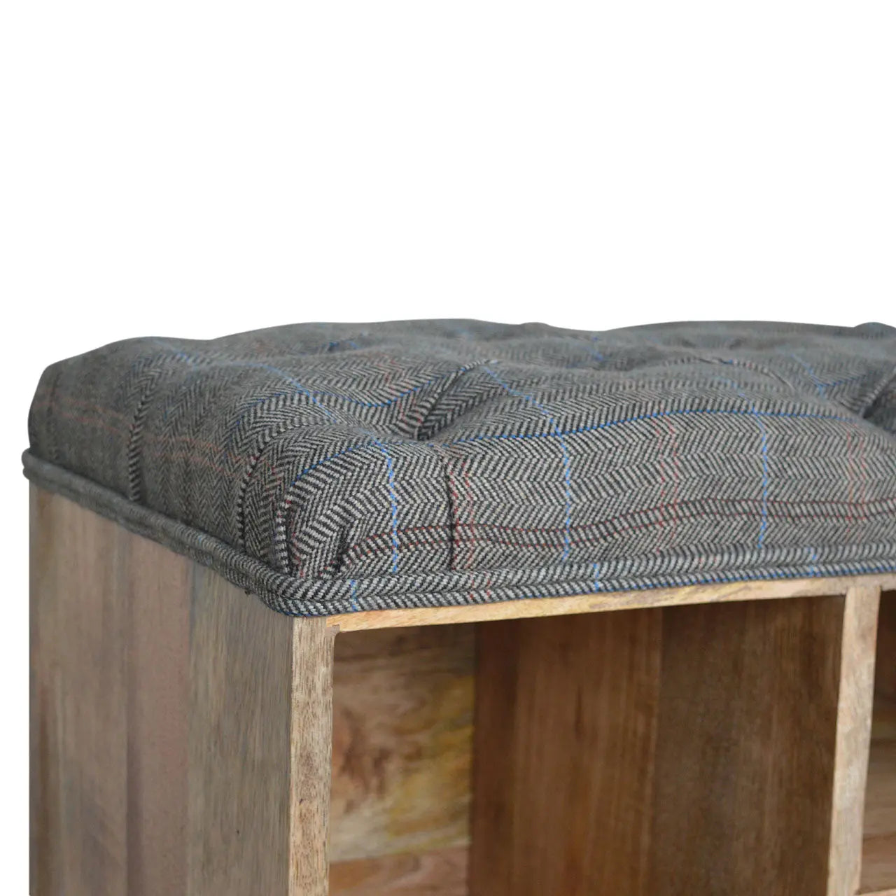 Multi Tweed Open Storage Bench - Living with Luxury