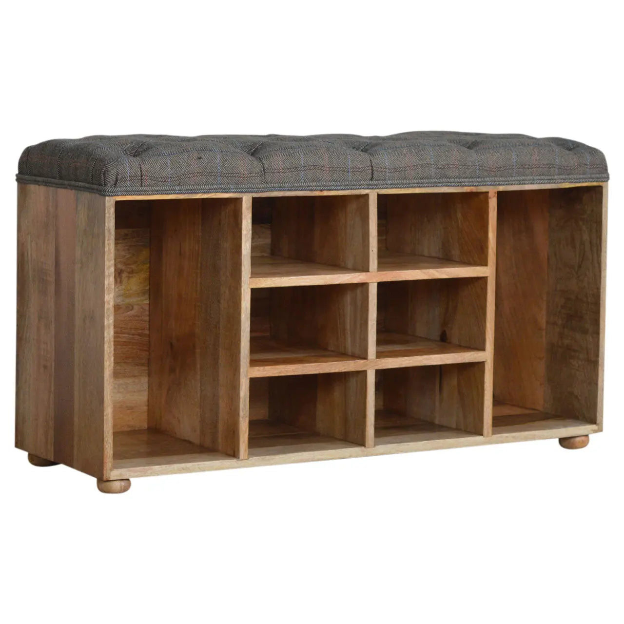 Multi Tweed Open Storage Bench - Living with Luxury
