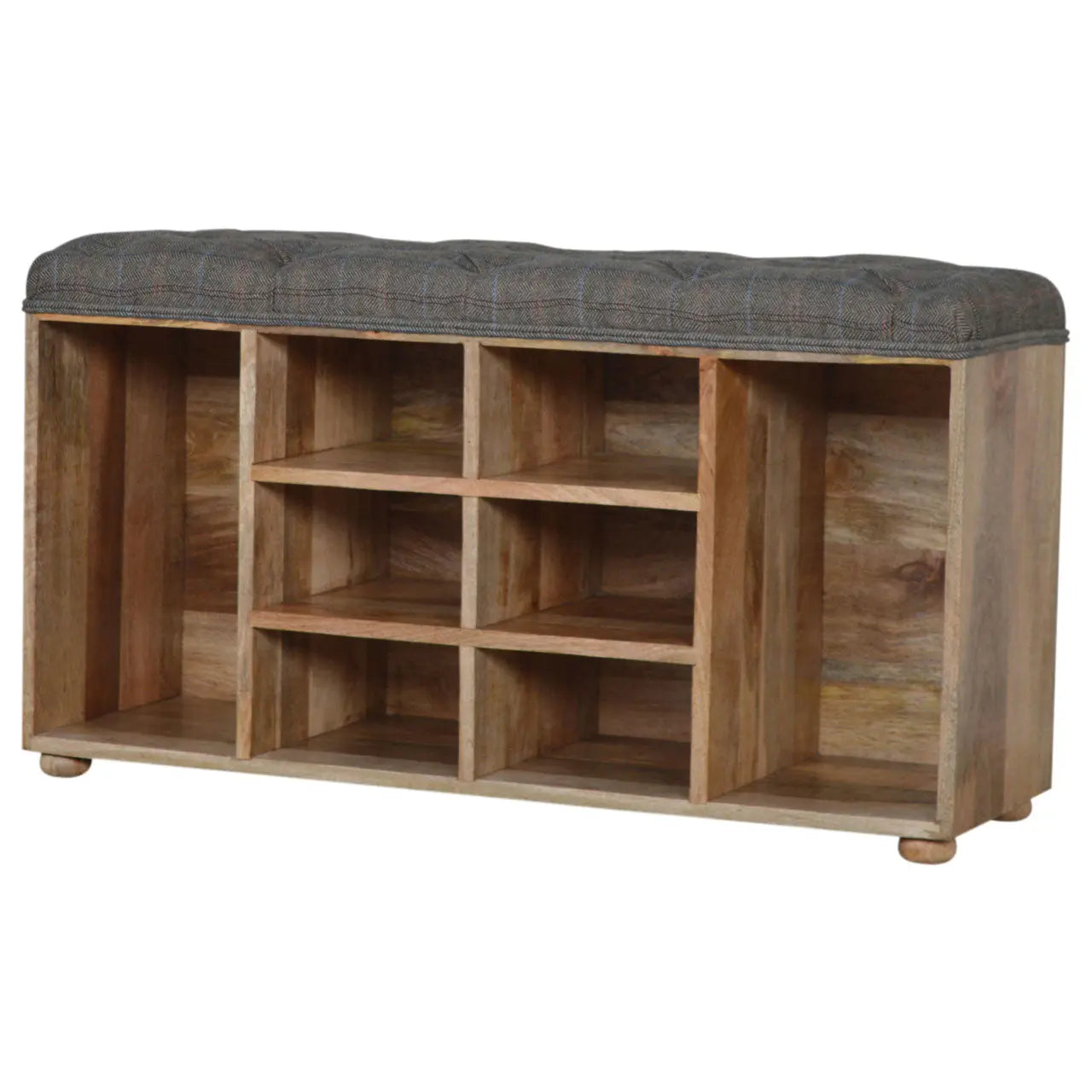 Multi Tweed Open Storage Bench - Living with Luxury