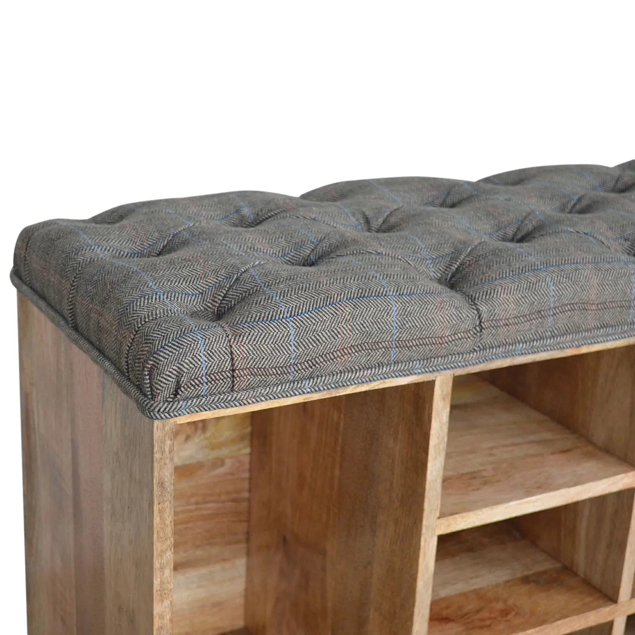 Multi Tweed Open Storage Bench - Living with Luxury