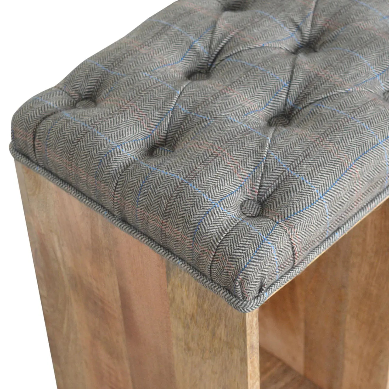 Multi Tweed Open Storage Bench - Living with Luxury