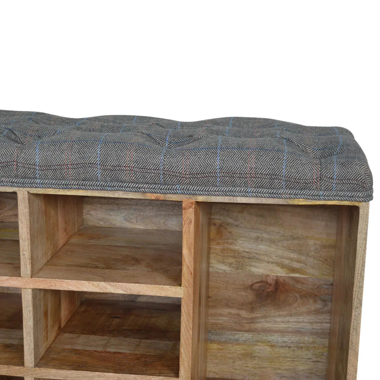 Multi Tweed Open Storage Bench - Living with Luxury