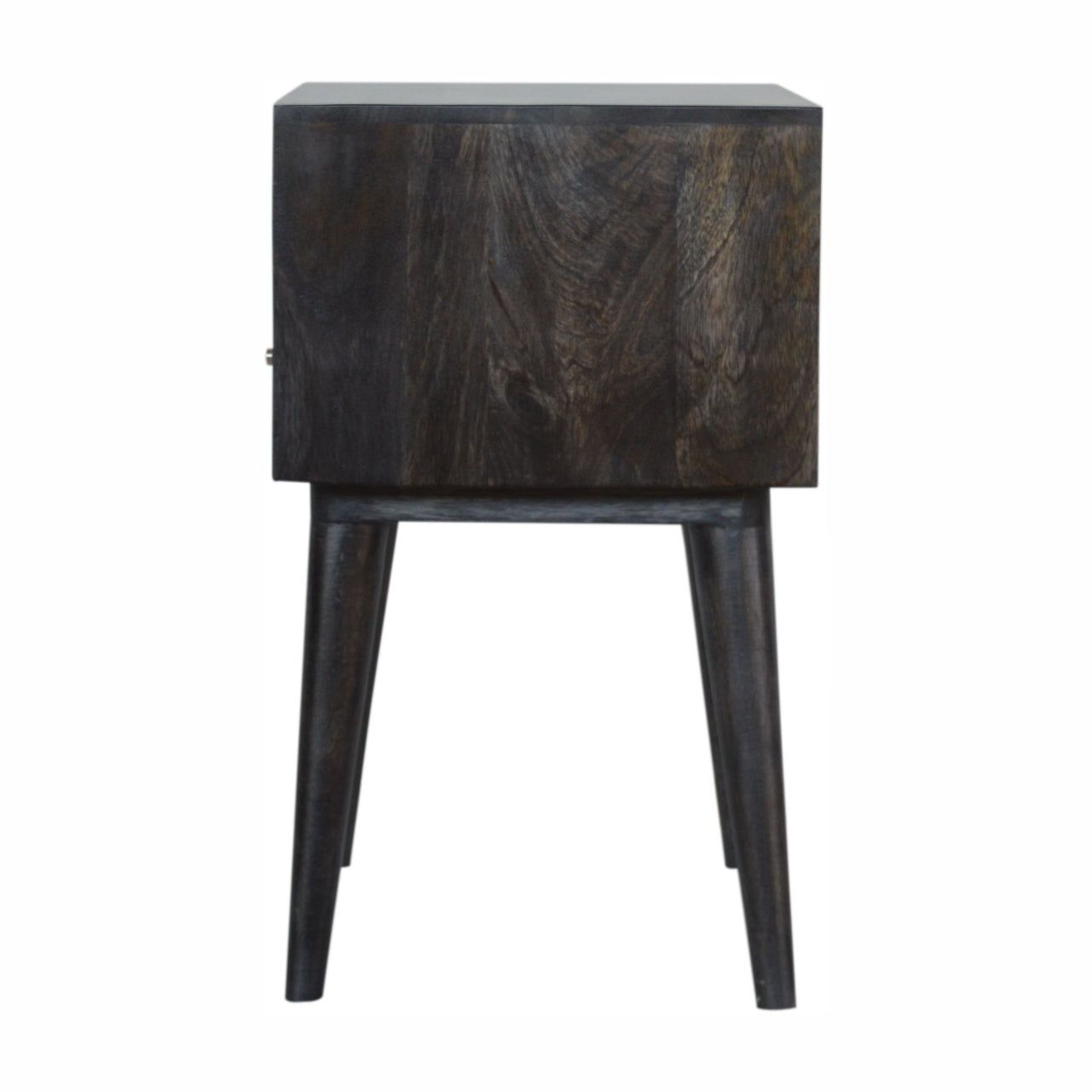 Ash Black Carved Drawer Bedside Living with Luxury