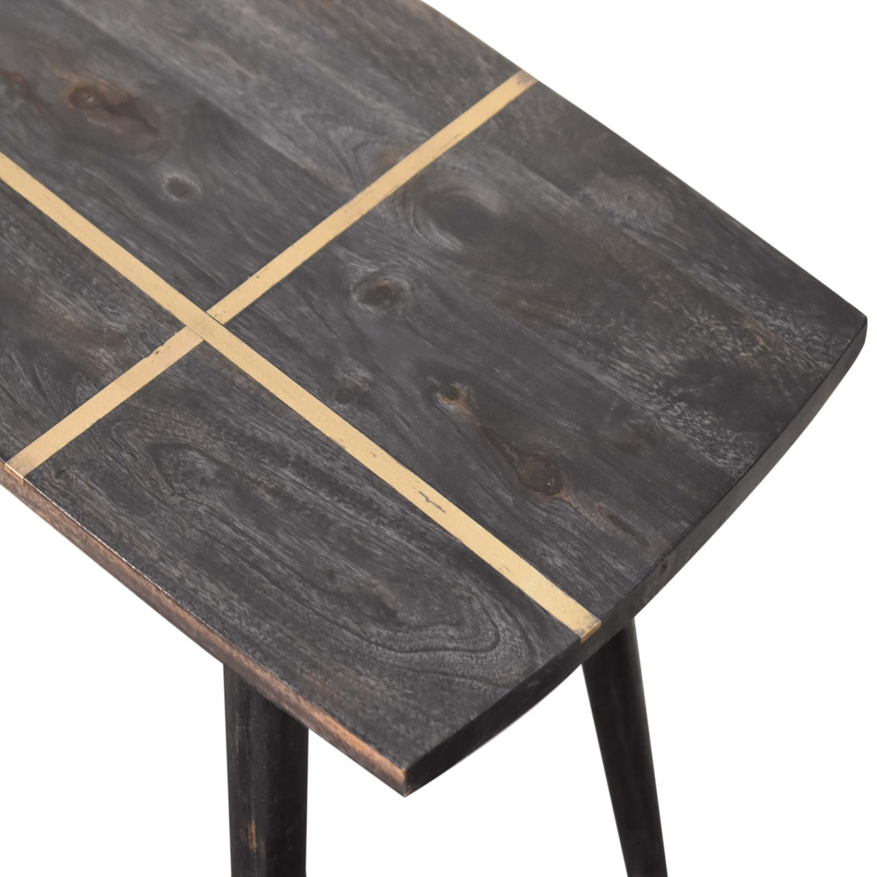 Ash Black Brass Inlay Coffee Table Living with Luxury