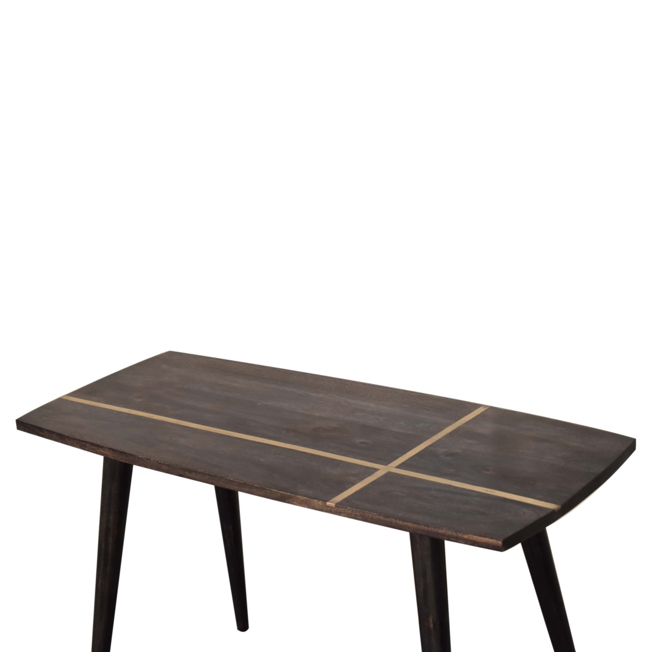 Ash Black Brass Inlay Coffee Table Living with Luxury