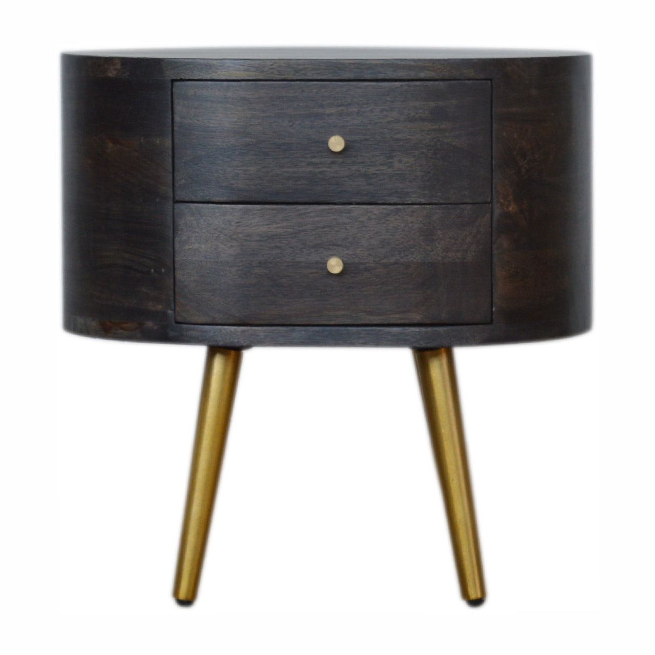 Ash Black Bedside with Brass Legs Living with Luxury