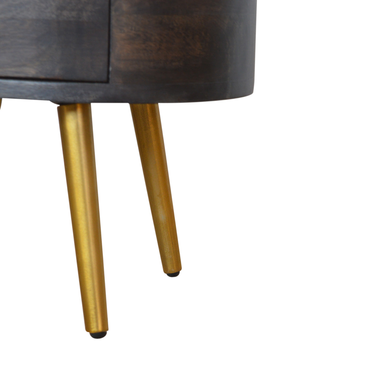 Ash Black Bedside with Brass Legs Living with Luxury