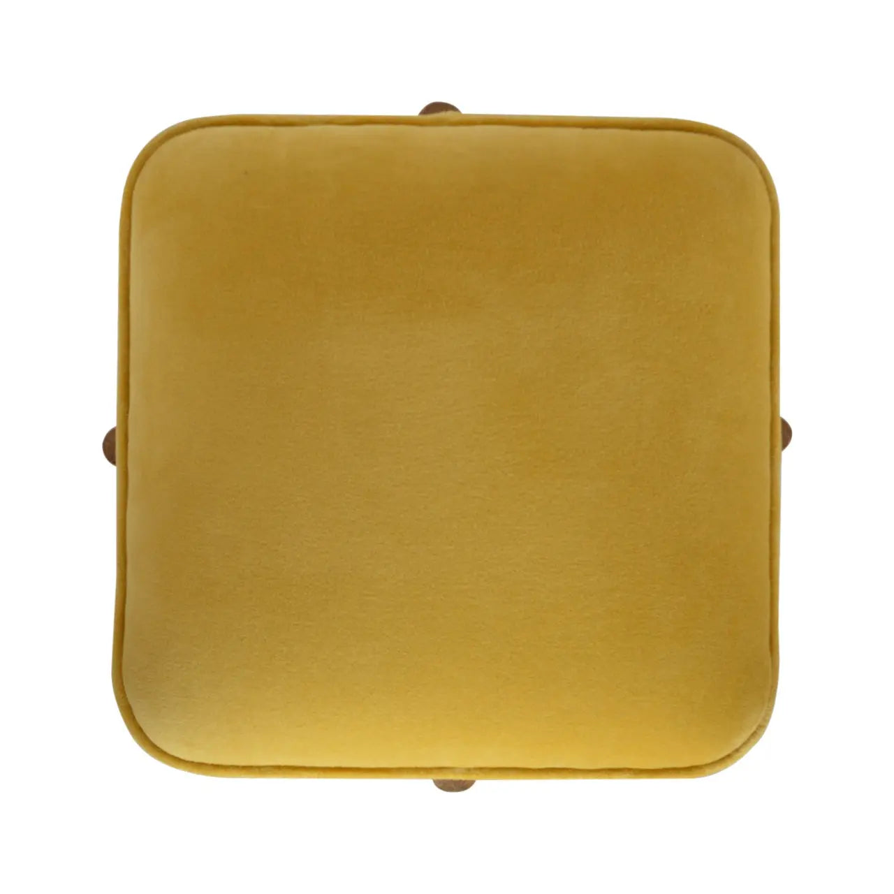 Mustard Velvet Solid Footstool - Living with Luxury