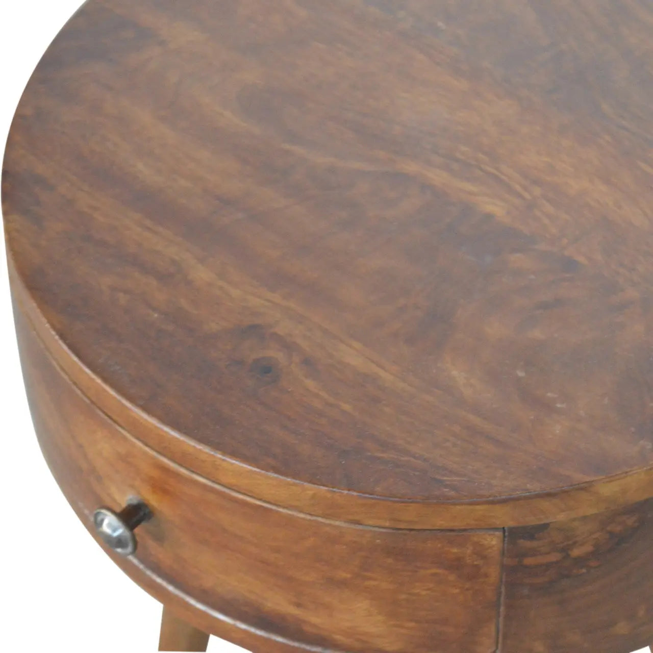 Nordic Chestnut Circular Bedside - Living with Luxury