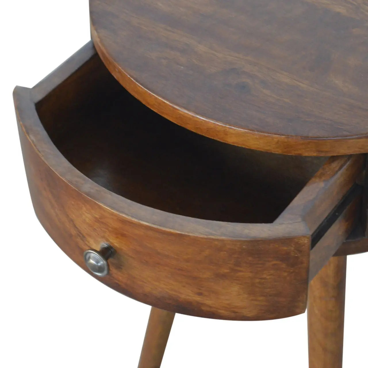 Nordic Chestnut Circular Bedside - Living with Luxury