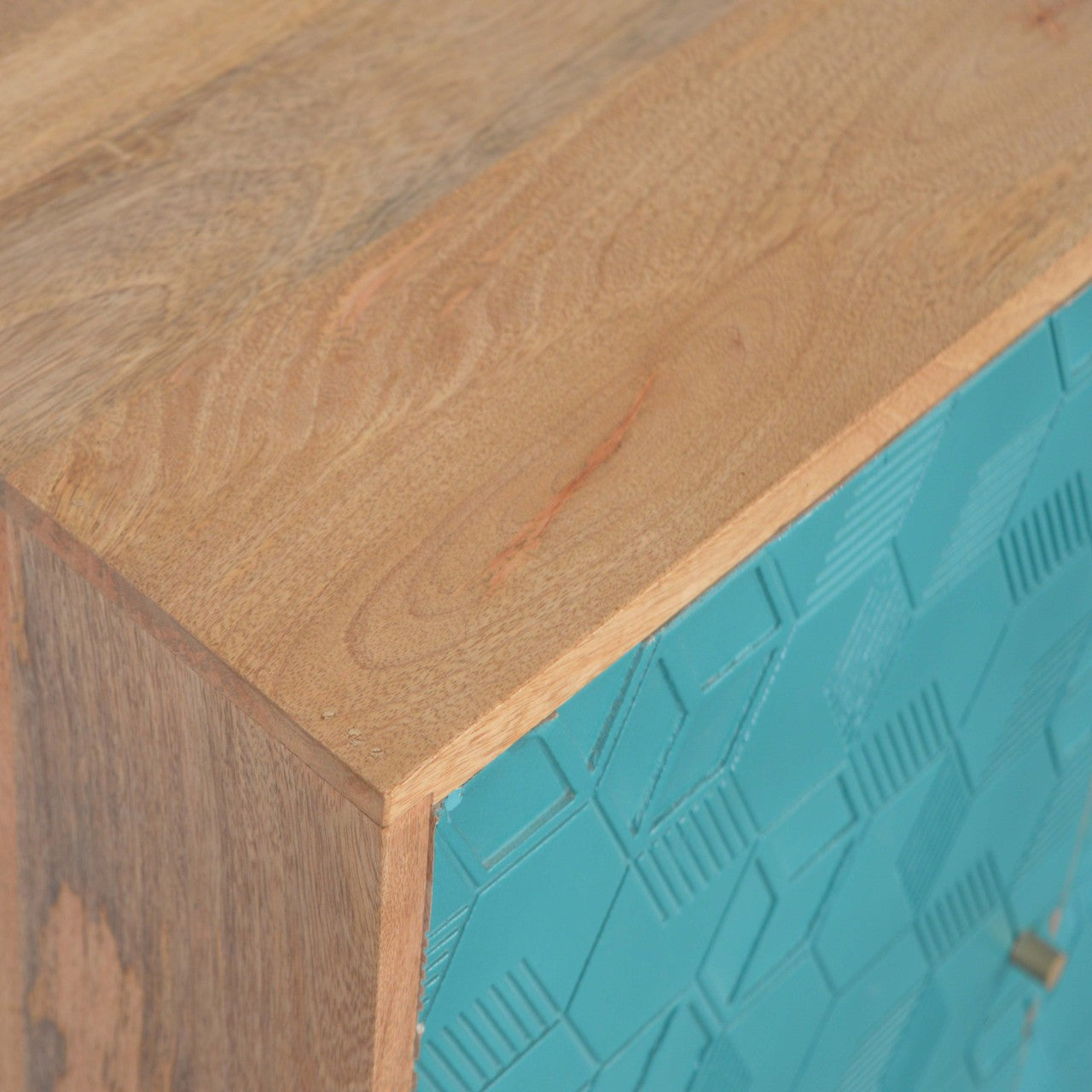 Acadia Teal Cabinet Living with Luxury
