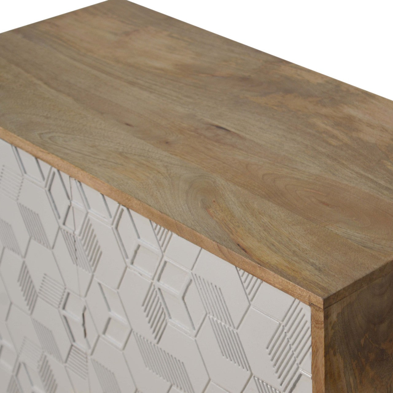Acadia White Cabinet Living with Luxury
