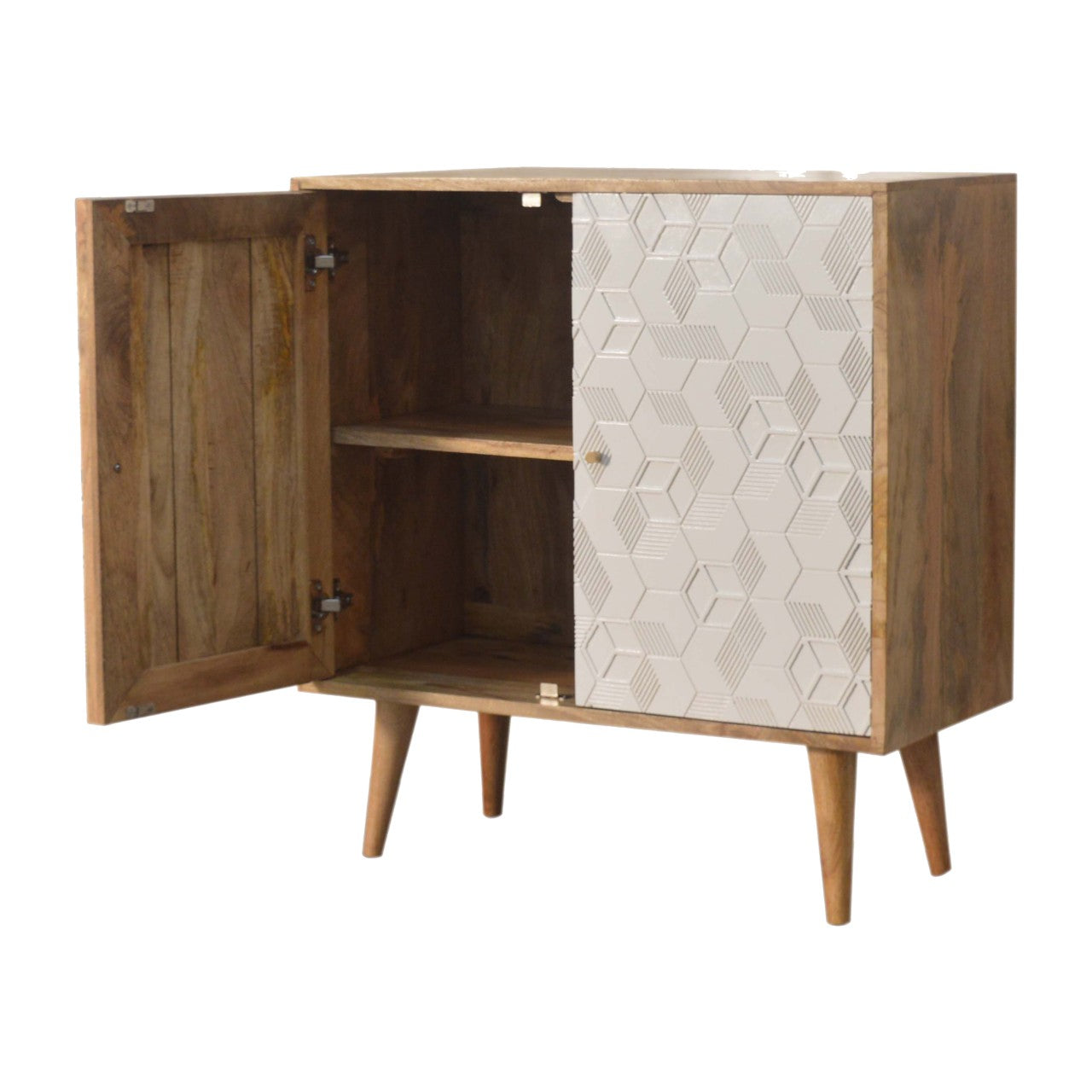 Acadia White Cabinet Living with Luxury