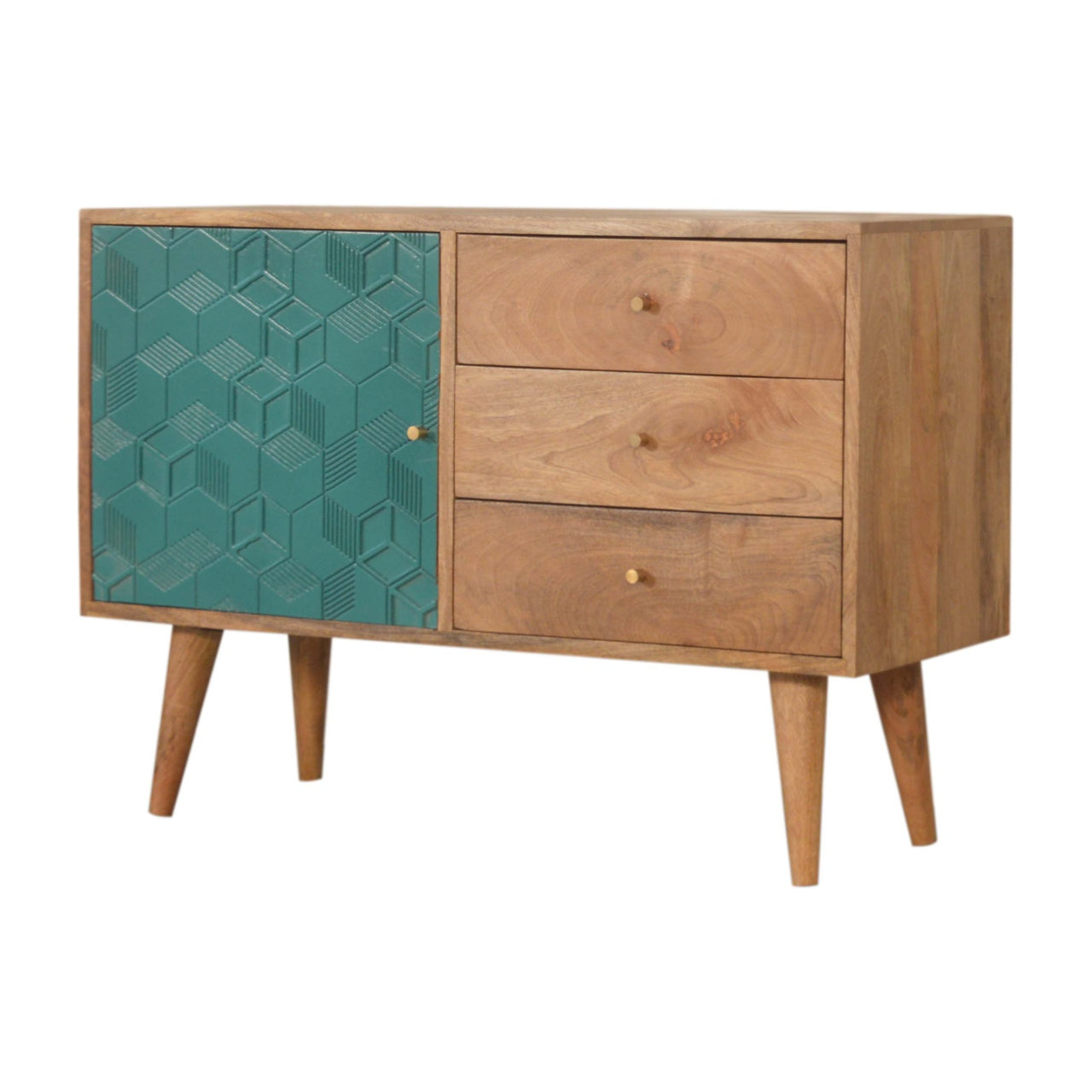 Acadia Teal Cabinet with Drawers Living with Luxury