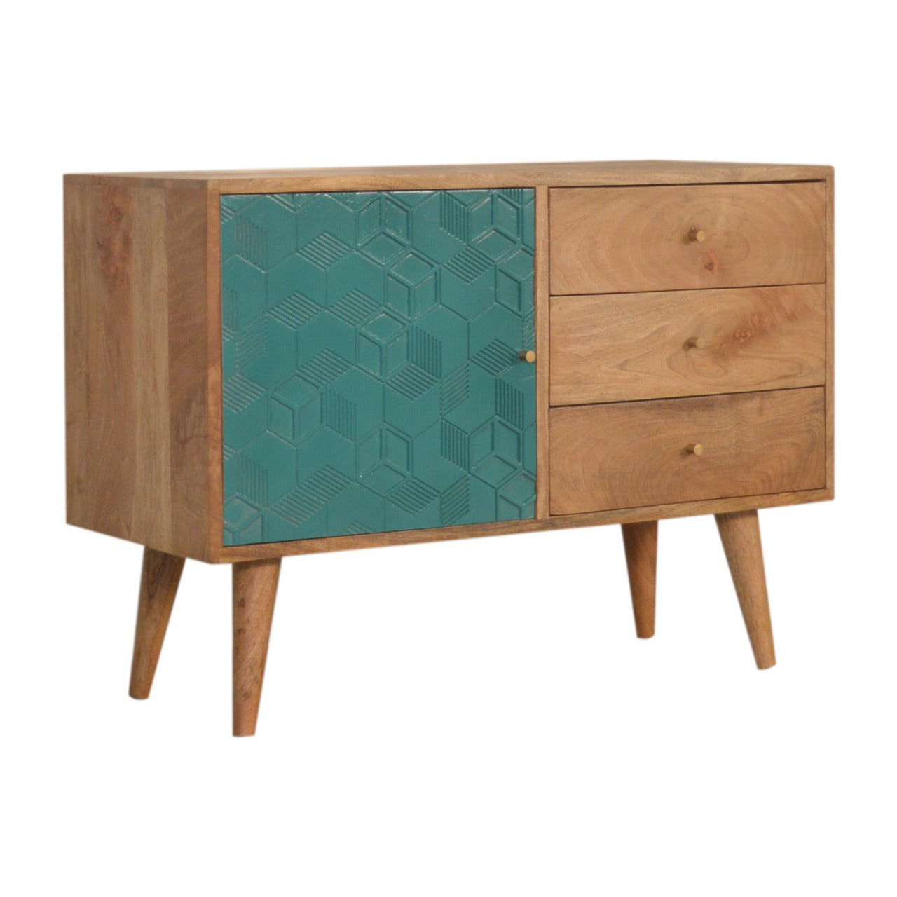 Acadia Teal Cabinet with Drawers Living with Luxury