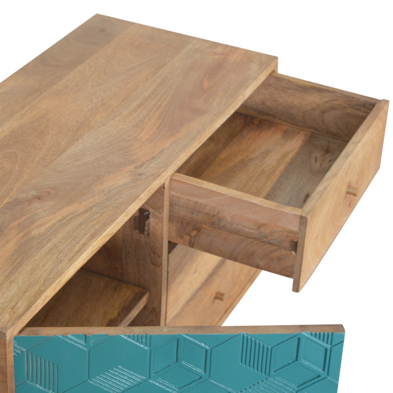 Acadia Teal Cabinet with Drawers Living with Luxury