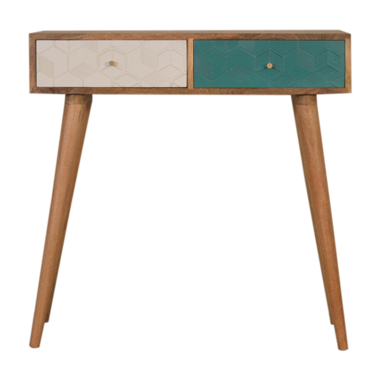 Acadia Teal and White Console Table Living with Luxury
