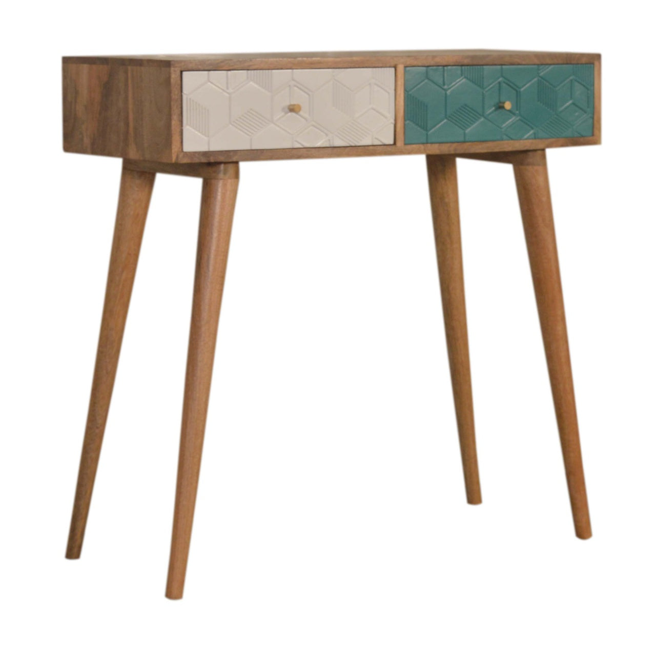 Acadia Teal and White Console Table Living with Luxury