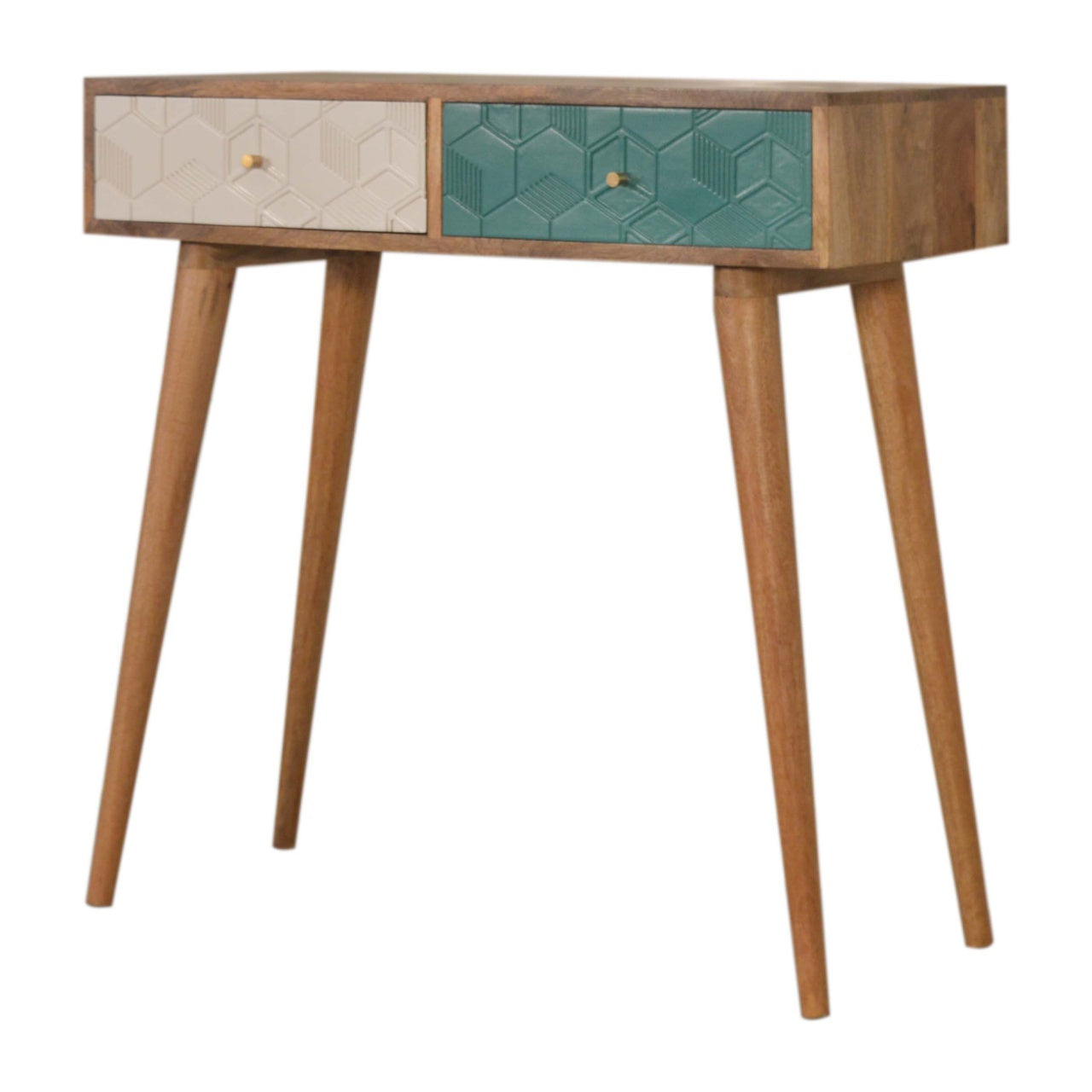 Acadia Teal and White Console Table Living with Luxury