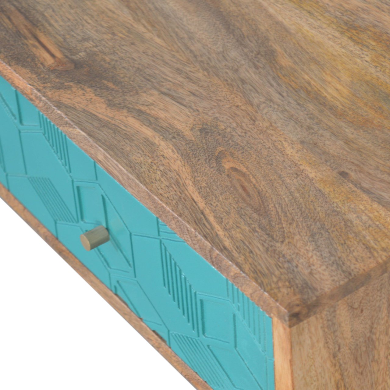 Acadia Teal and White Console Table Living with Luxury