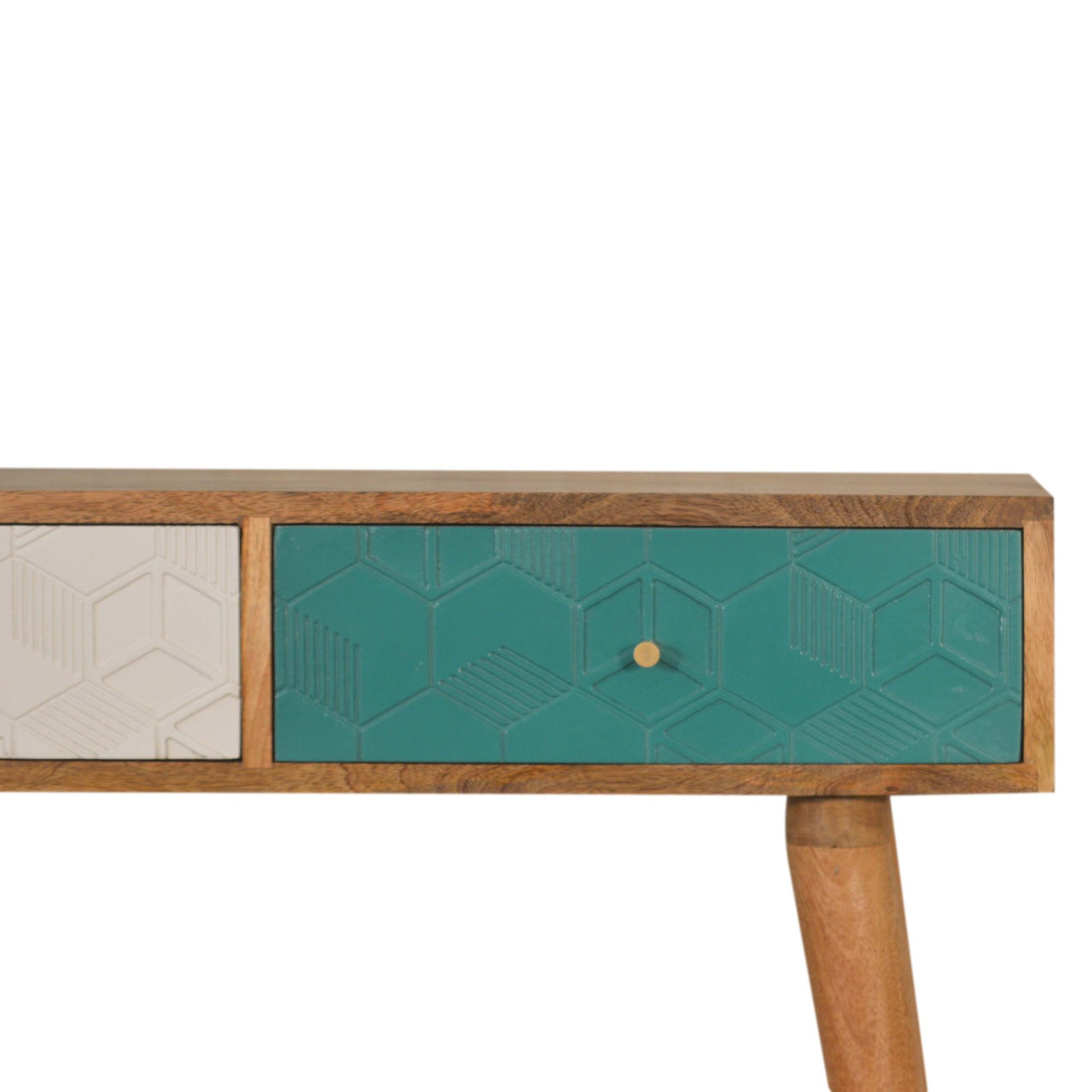 Acadia Teal and White Console Table Living with Luxury
