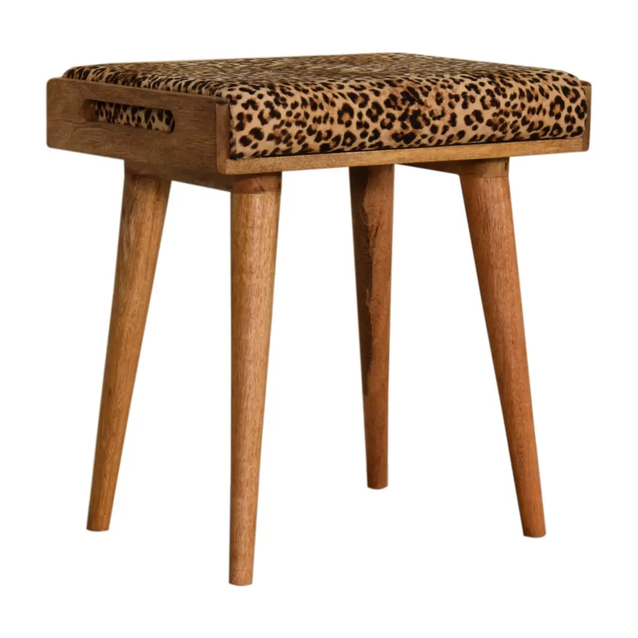 Leopard Velvet Tray Style Footstool - Living with Luxury
