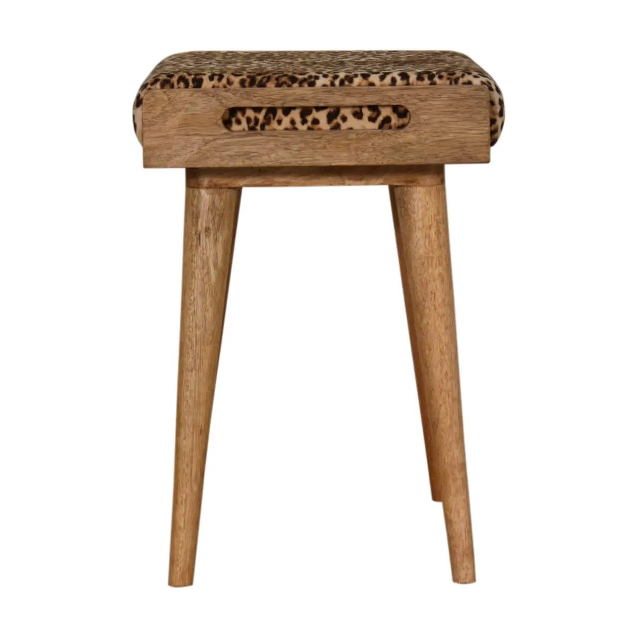 Leopard Velvet Tray Style Footstool - Living with Luxury
