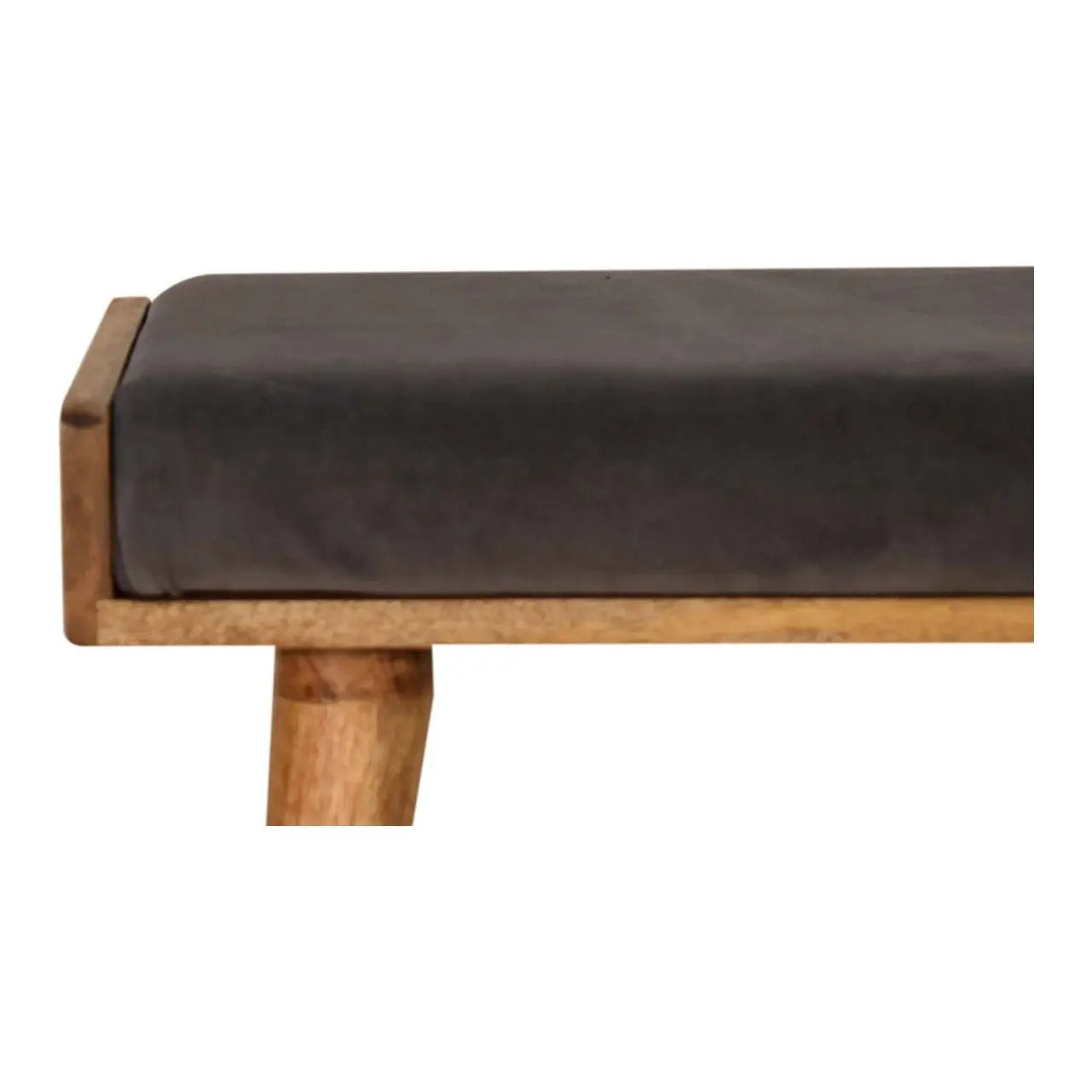 Grey Velvet Tray Style Footstool - Living with Luxury