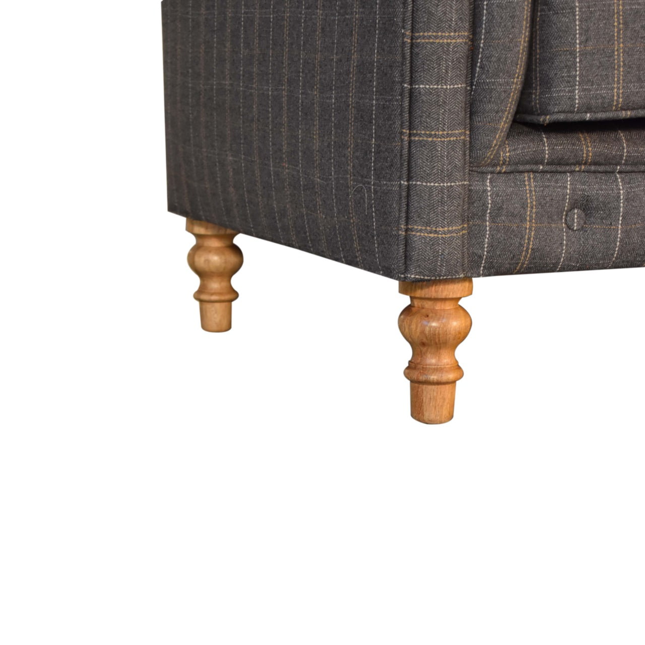 Pewter Tweed 2 Seat Chesterfield Sofa