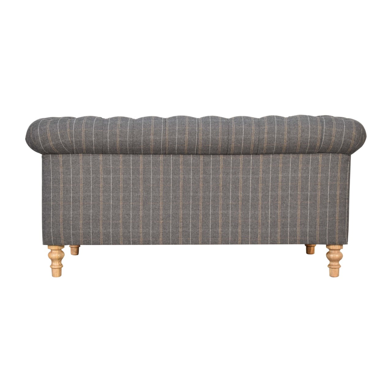 Pewter Tweed 2 Seat Chesterfield Sofa