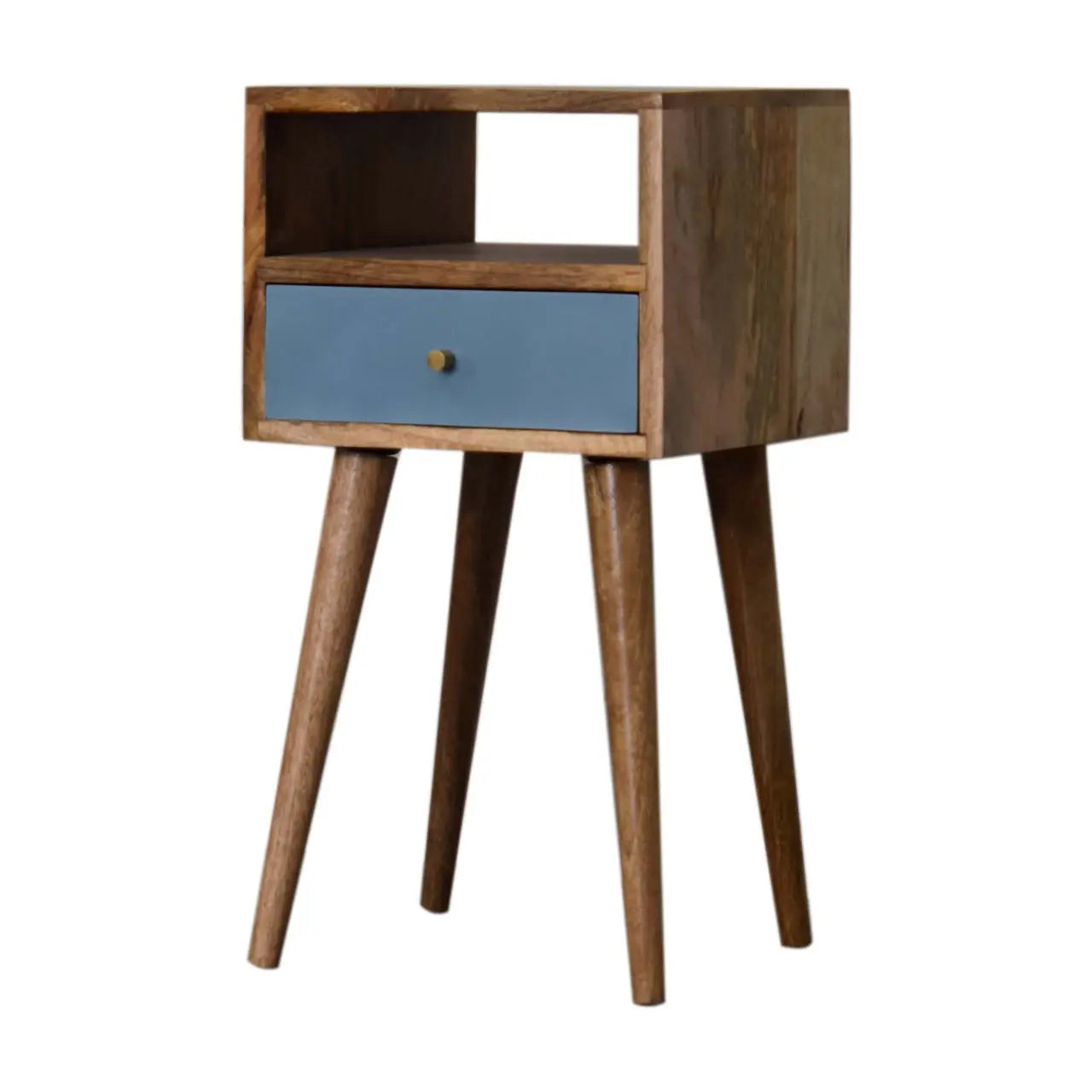 Mini Blue Hand Painted Bedside - Living with Luxury