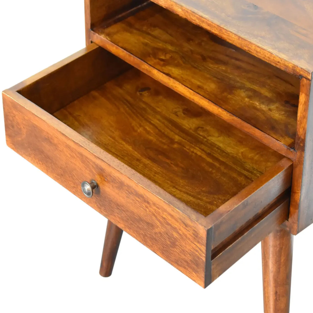 Modern Chestnut Solid Wood Bedside - Living with Luxury