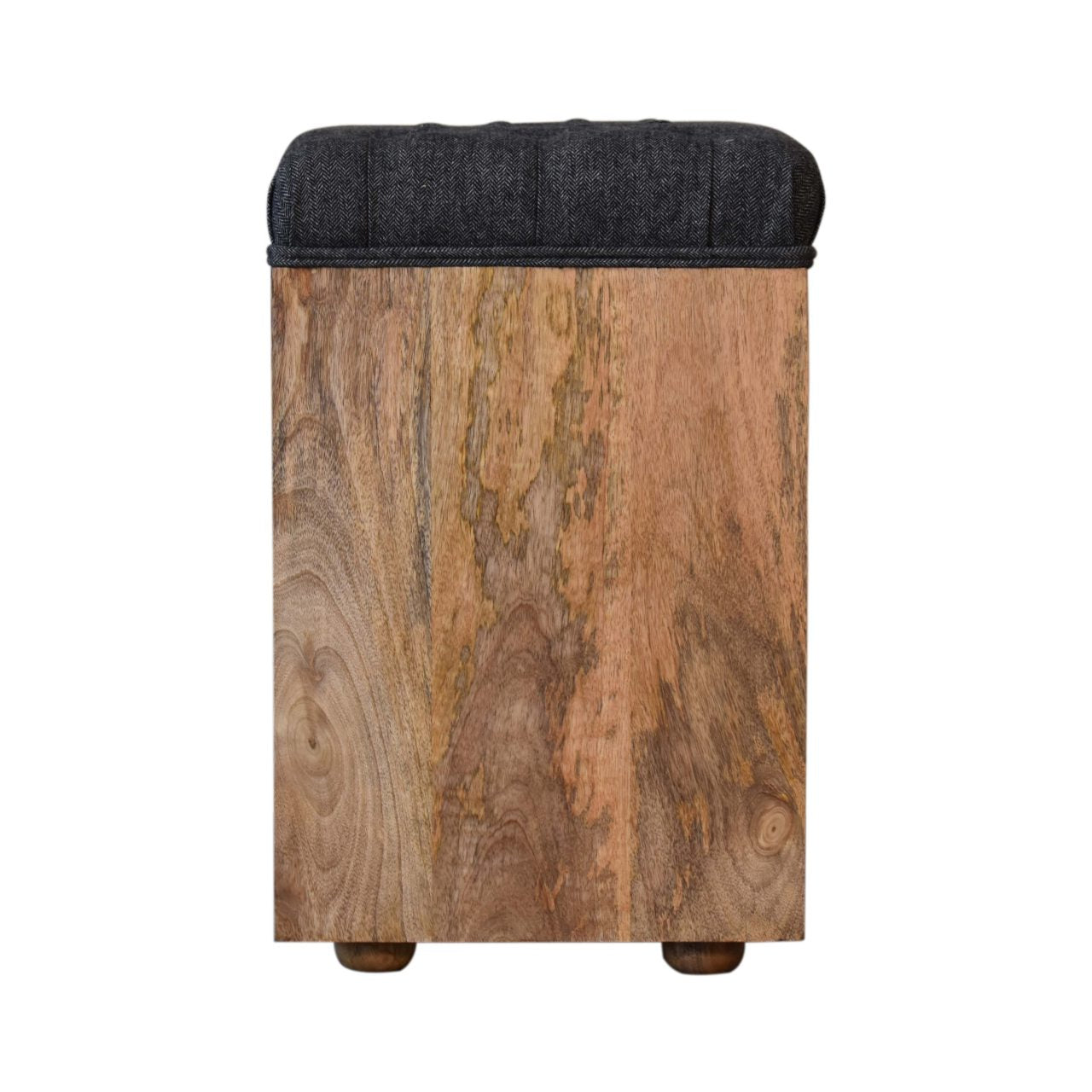 Mini Black Shoe Storage Footstool Living with Luxury