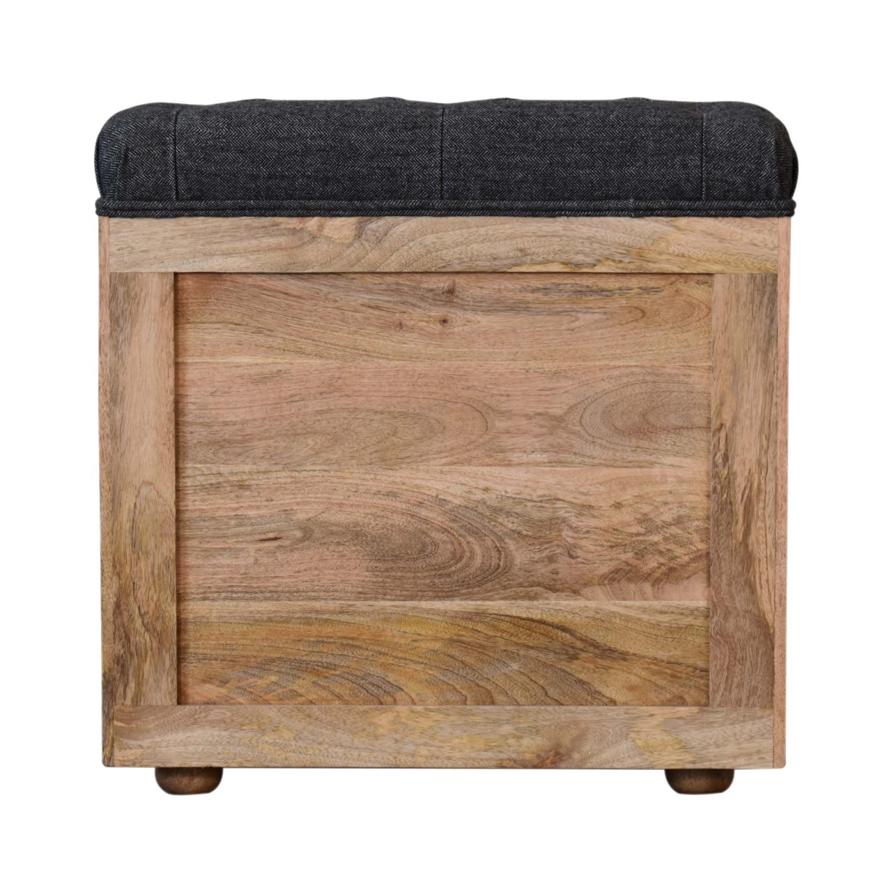 Mini Black Shoe Storage Footstool Living with Luxury