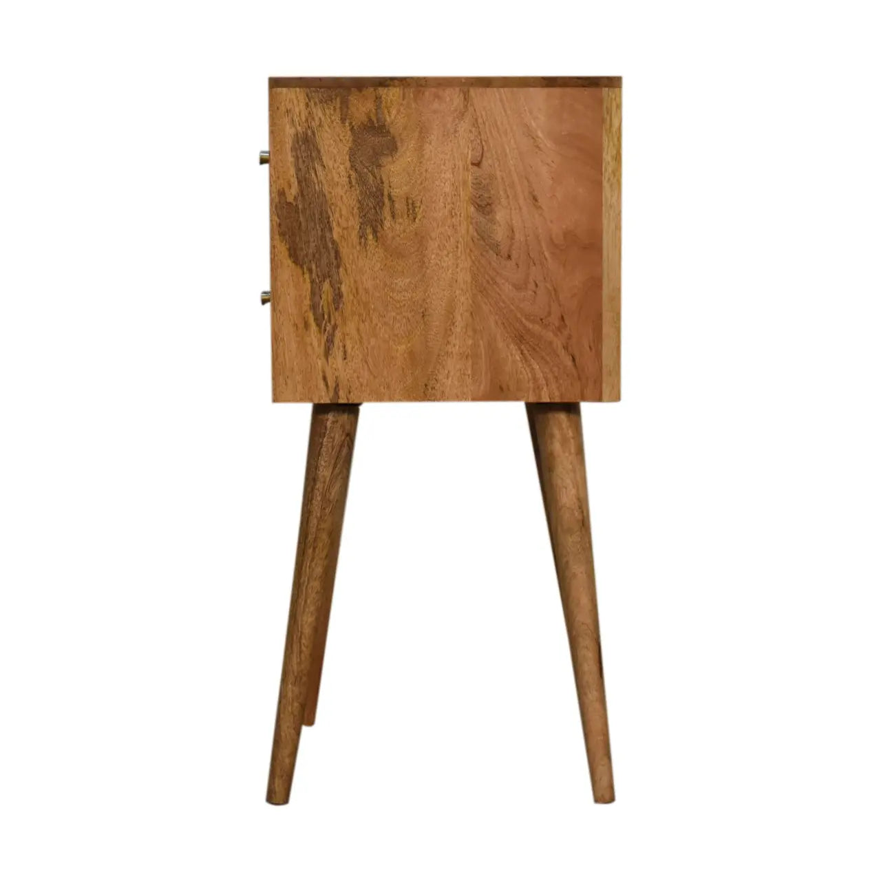 Mini Cube Carved 2 Drawer Bedside - Living with Luxury