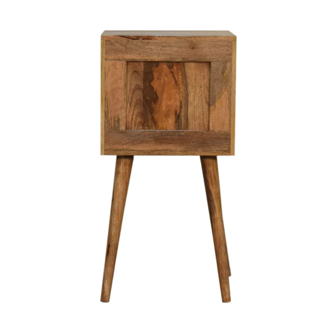 Mini Cube Carved 2 Drawer Bedside - Living with Luxury