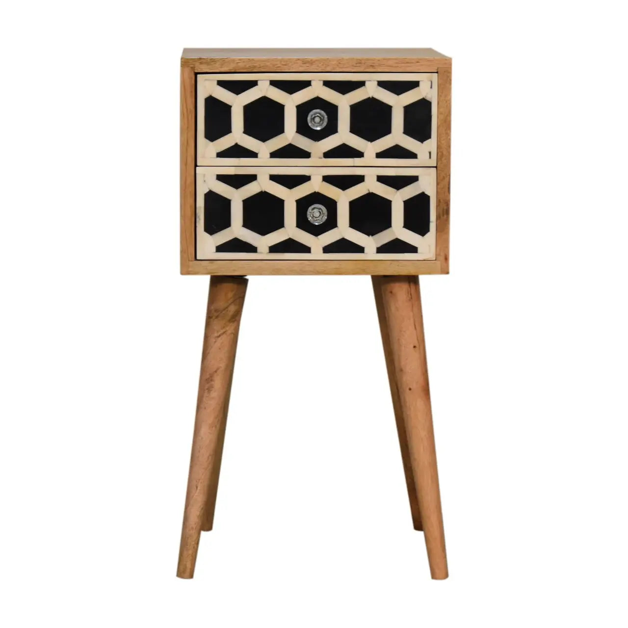 Mini Bone Inlay 2 Drawer Bedside - Living with Luxury