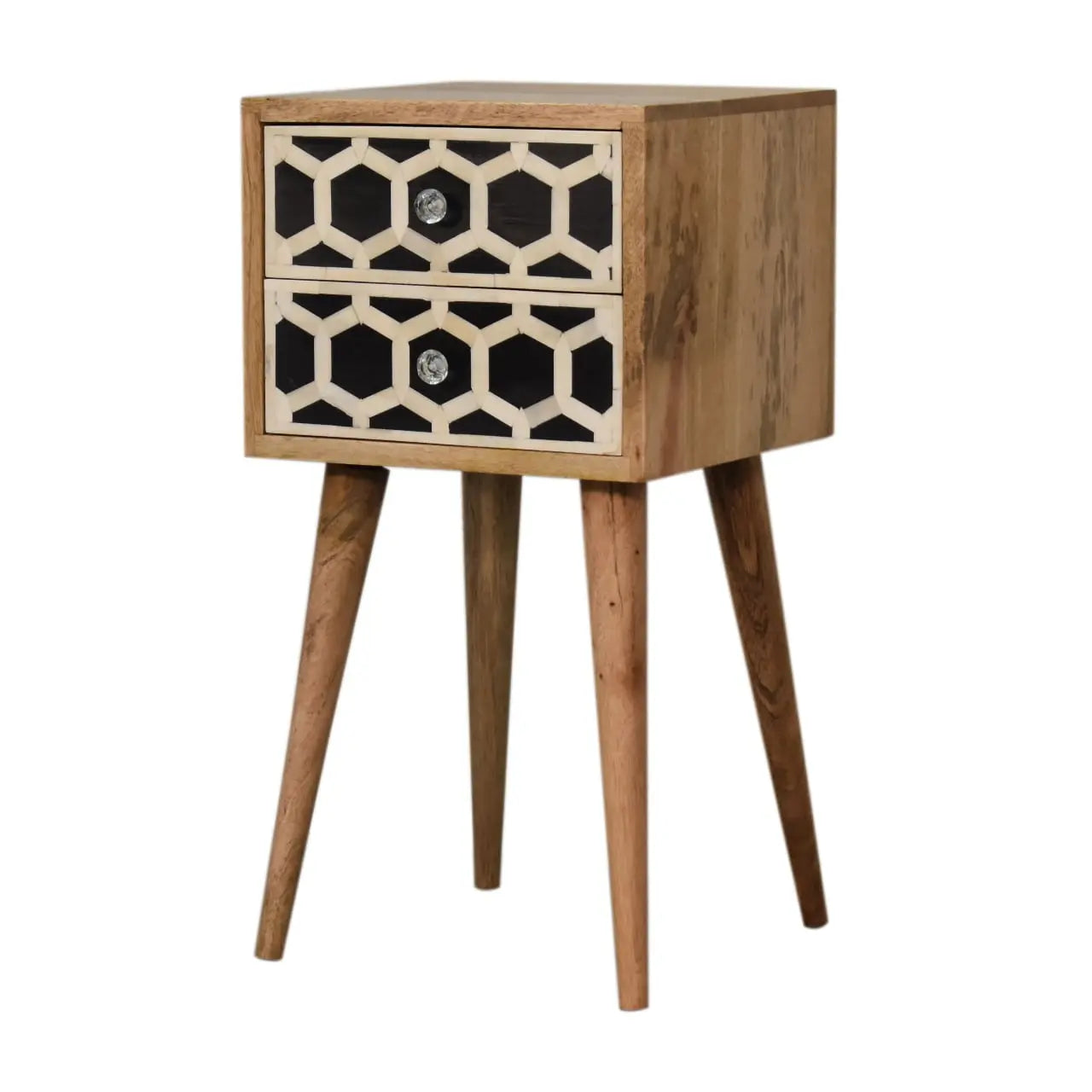 Mini Bone Inlay 2 Drawer Bedside - Living with Luxury