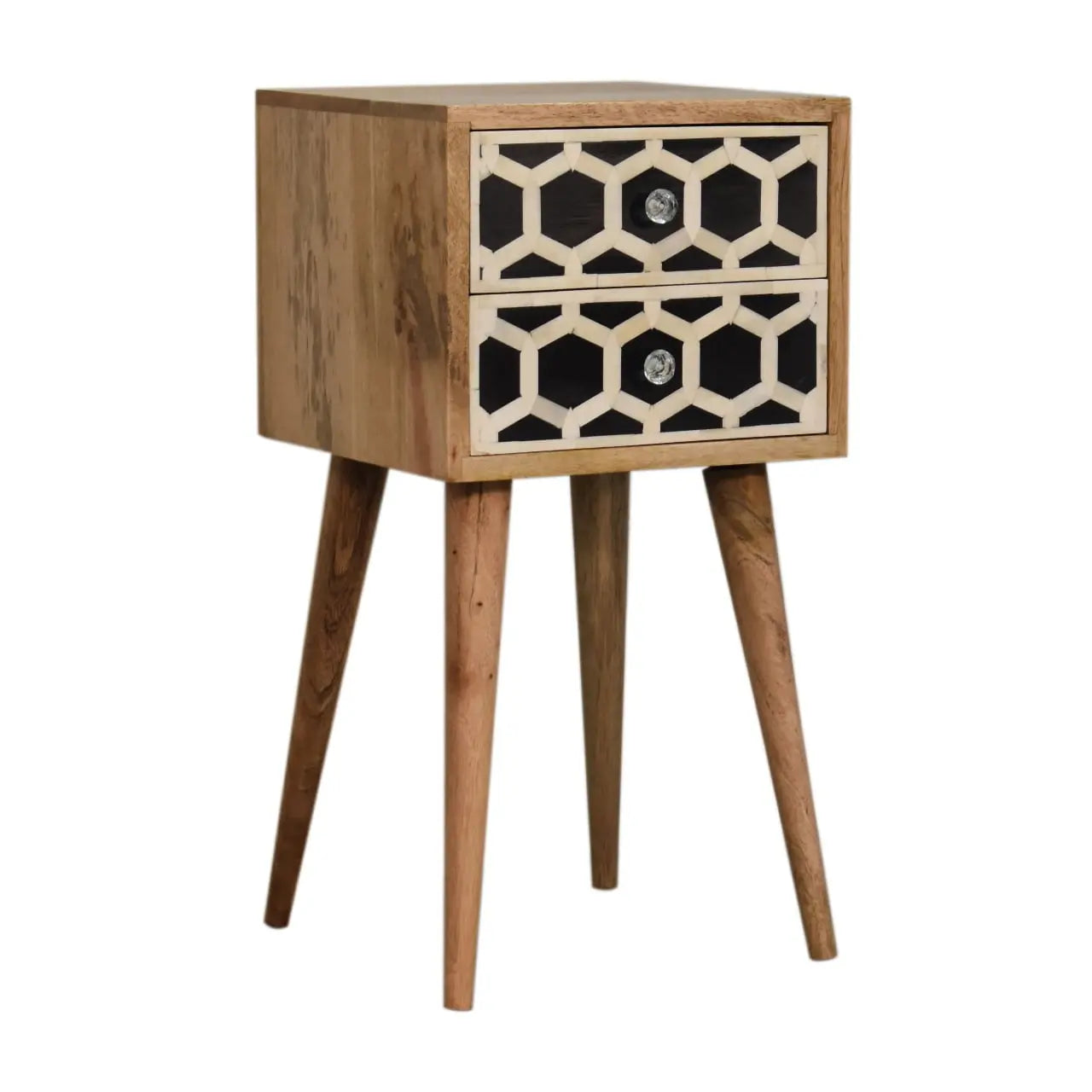 Mini Bone Inlay 2 Drawer Bedside - Living with Luxury
