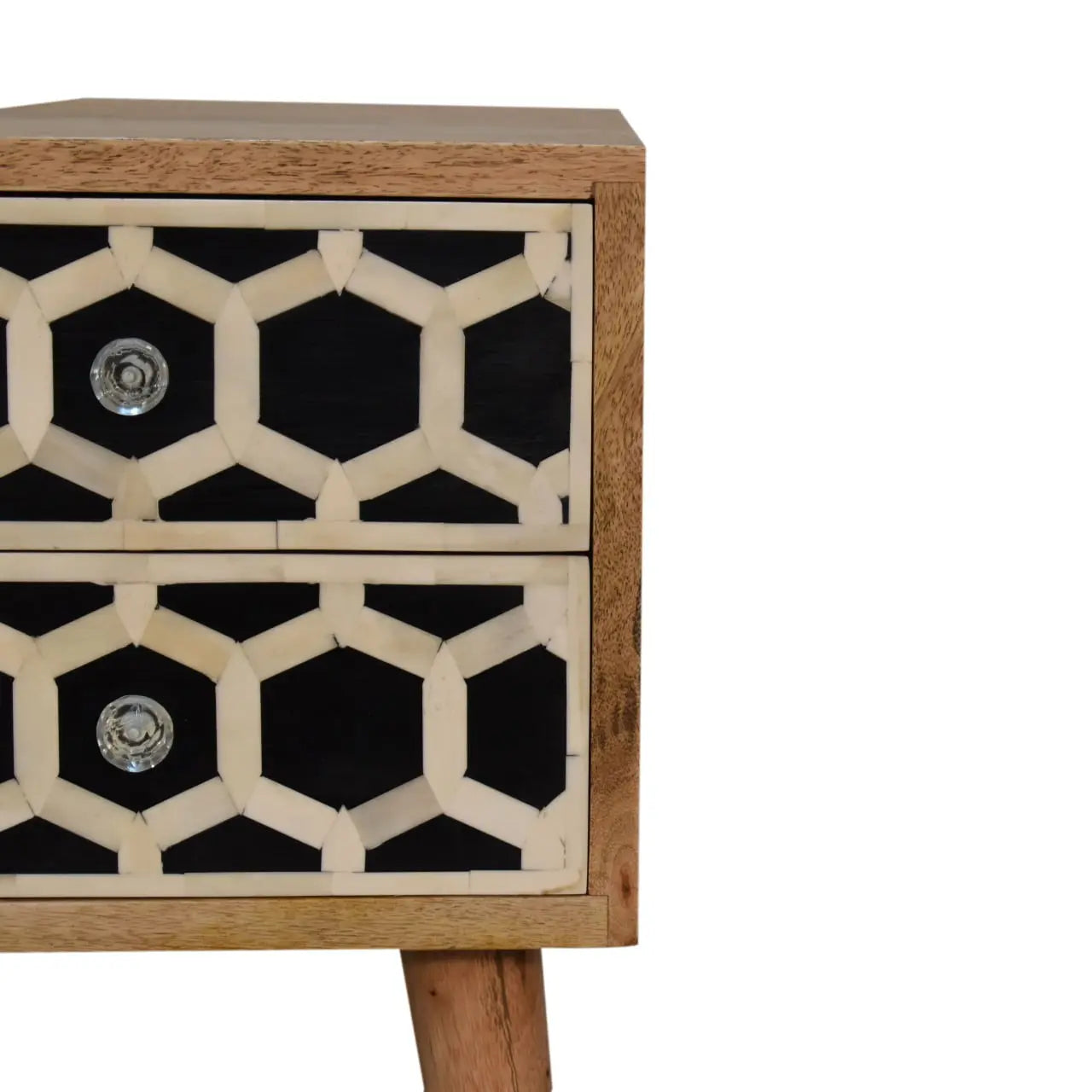 Mini Bone Inlay 2 Drawer Bedside - Living with Luxury